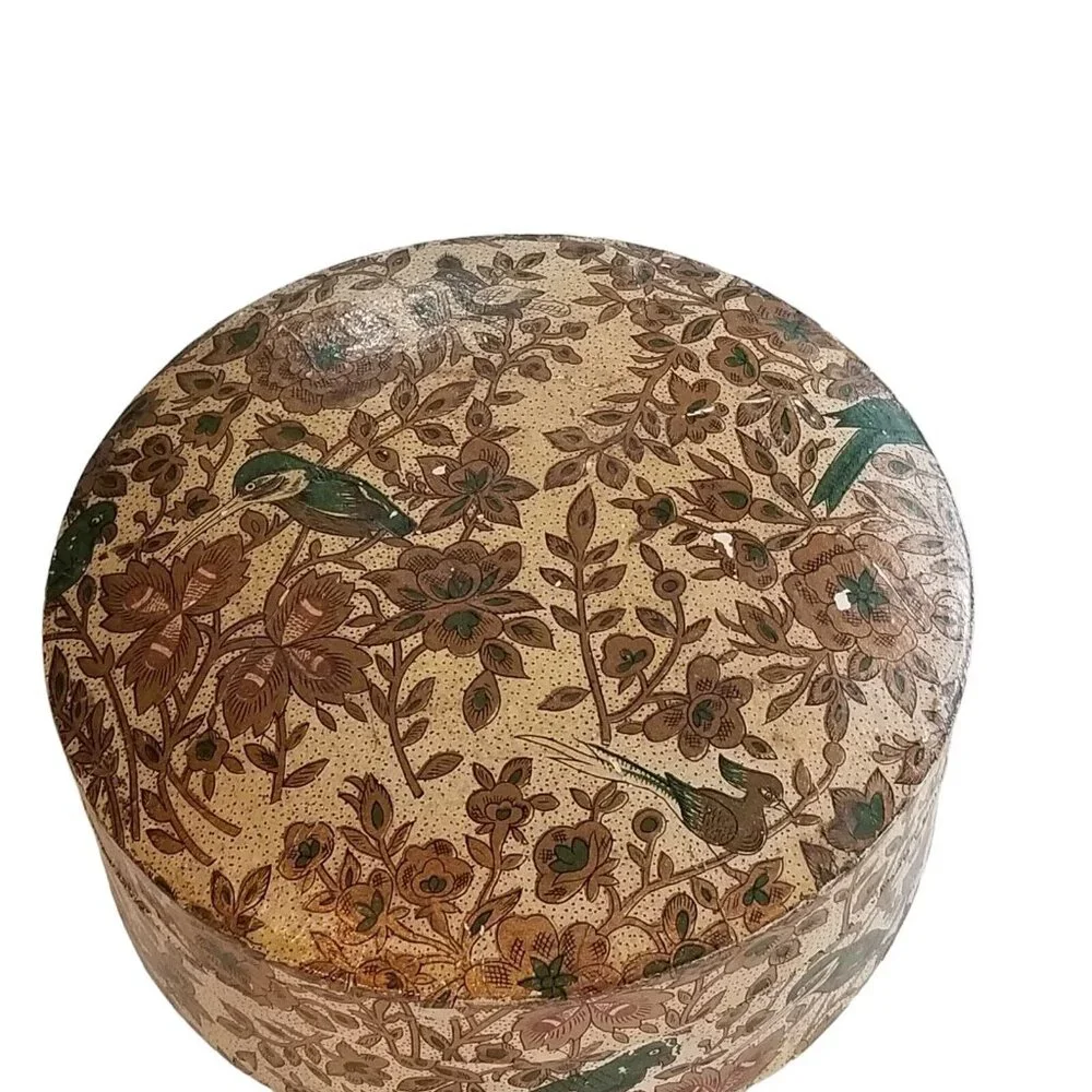 Alfred E Knobler Paper Mache Floral Alcohol Proof Japan Coaster Set‎ Of 7 Vintag